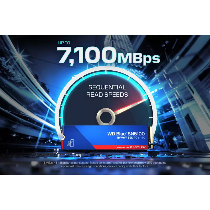 Disque Dur Interne WD Blue SN5100 NVMe SSD | 1To GEN4 X4 | 7100MB/S