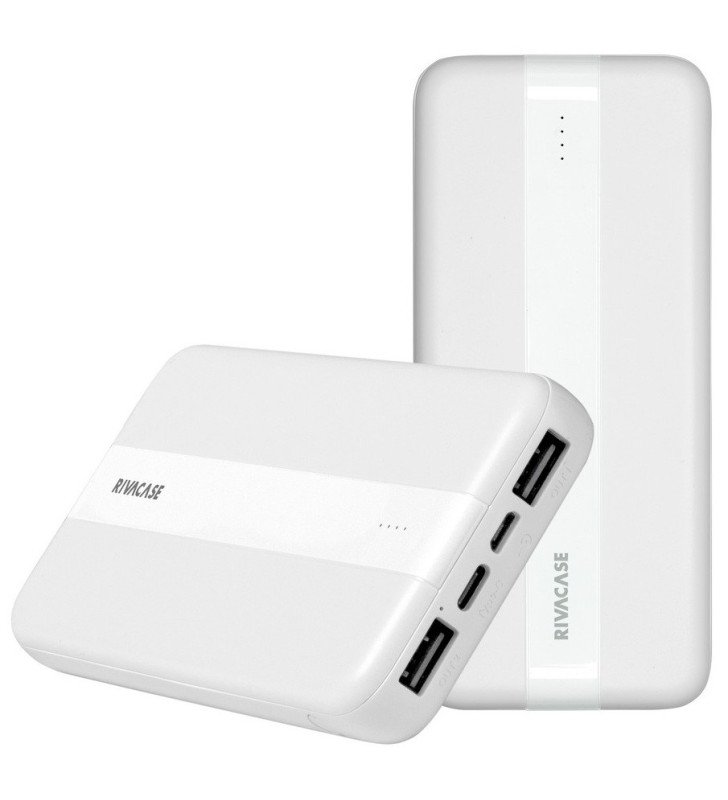 Power Bank RIVACASE / 10000 mAh / Blanc