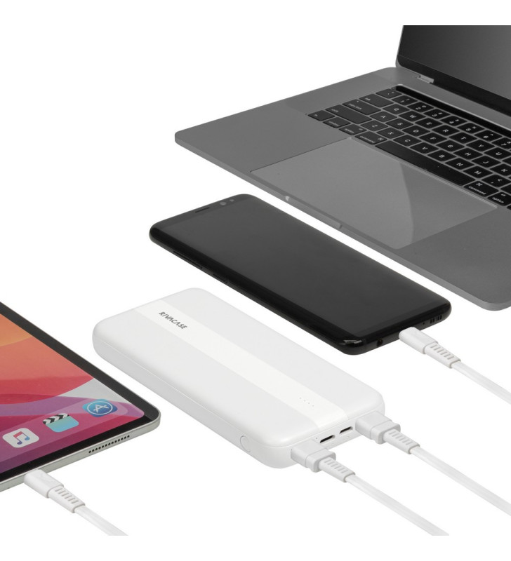 Power Bank RIVACASE / 10000 mAh / Blanc