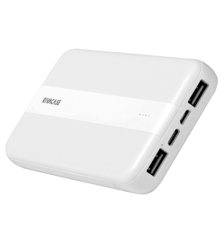 Power Bank RIVACASE / 10000 mAh / Blanc