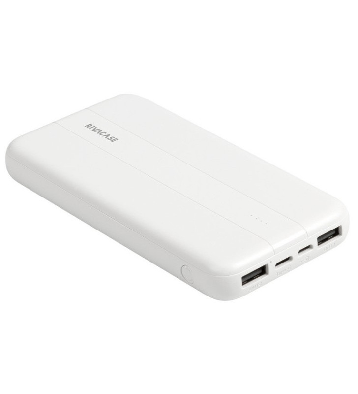 Power Bank RIVACASE / 10000 mAh / Blanc