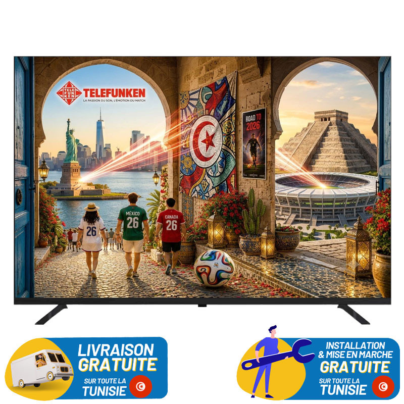 TV TELEFUNKEN 50” N1 4K SMART TIZEN OS  / Récepteur intégré