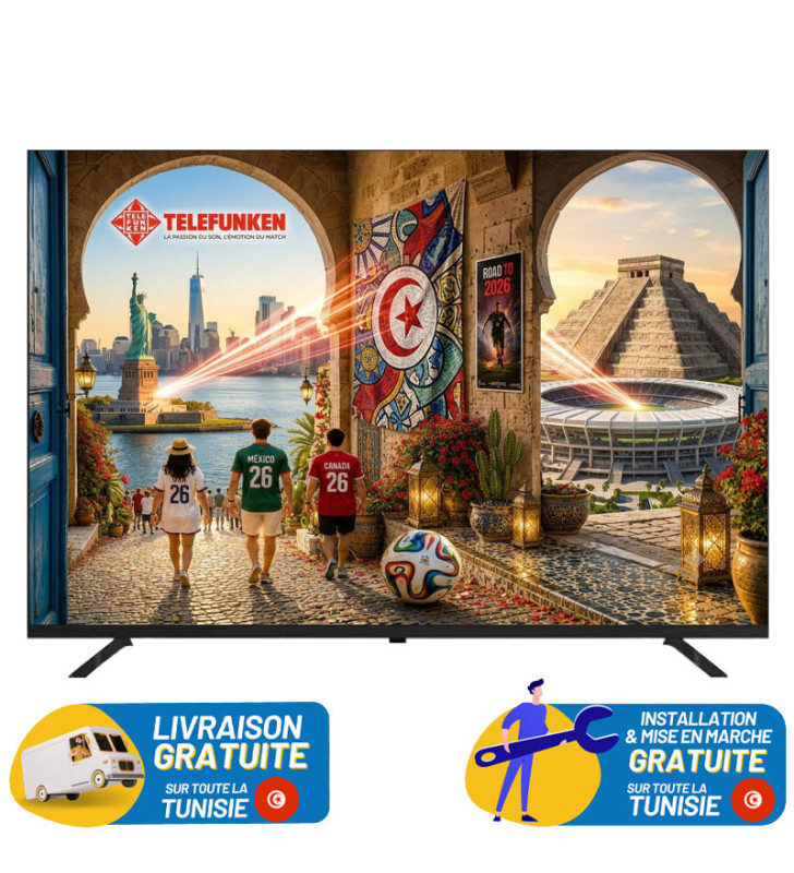 TV TELEFUNKEN 50” N1 4K SMART TIZEN OS  / Récepteur intégré
