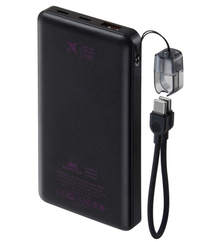 Power Bank RIVAVASE VA2311 / 10000 mAh / 22.5 W / Noir