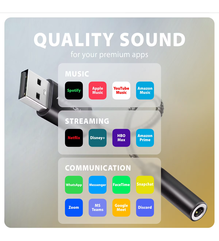 Adaptateur audio DAC haute résolution USB-A ADA-HA