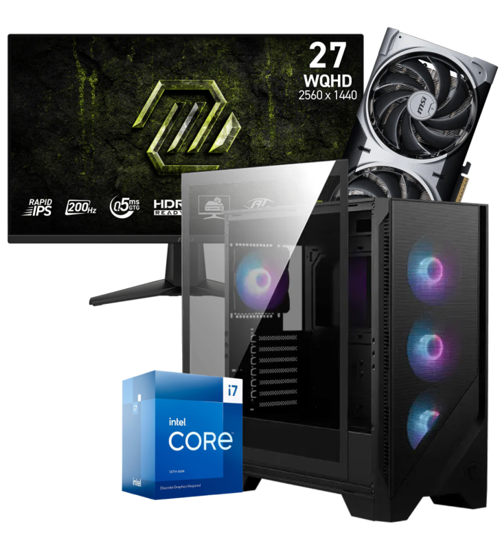 Setup Gamer Special Pc de Bureau Gaming / i7-13700F / RTX 5070 12G / 32 Go Avec Écran Gaming MSI MAG 27" WQHD IPS / 200 Hz