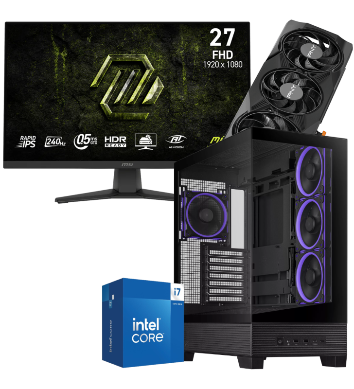 Setup Gamer Special Pc de Bureau Gaming / i7-14700F / RTX 5070 12G / 32 Go Avec Écran Gaming MSI MAG 27" Full HD IPS / 240 Hz