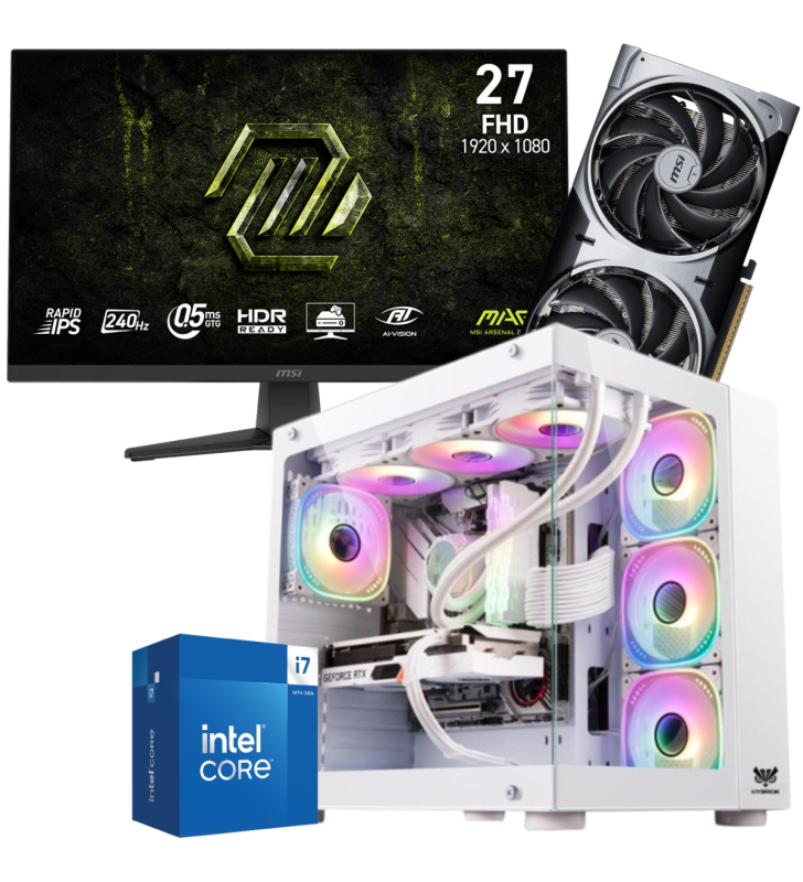Setup Gamer Special Pc de Bureau Gaming / i7-14700F / RTX 5070 12G / 32 Go Avec Écran Gaming MSI MAG 27" Full HD IPS / 240 Hz