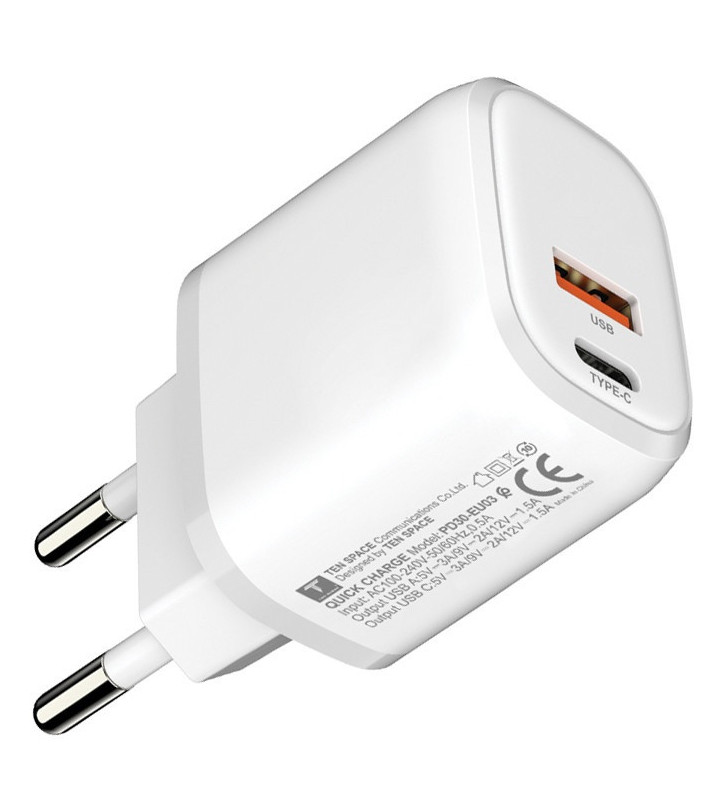 Chargeur Rapide Ten Space KSC-931-TPC / Blanc