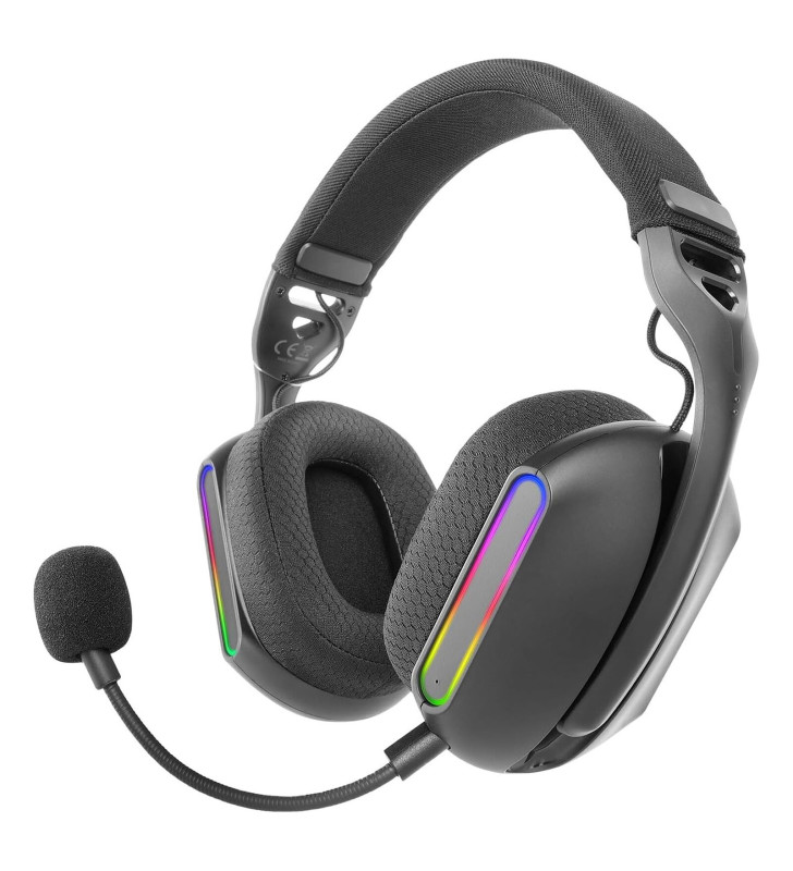 Casque Gamer sans fil Mars Gaming MHW-Pro / RGB / Noir