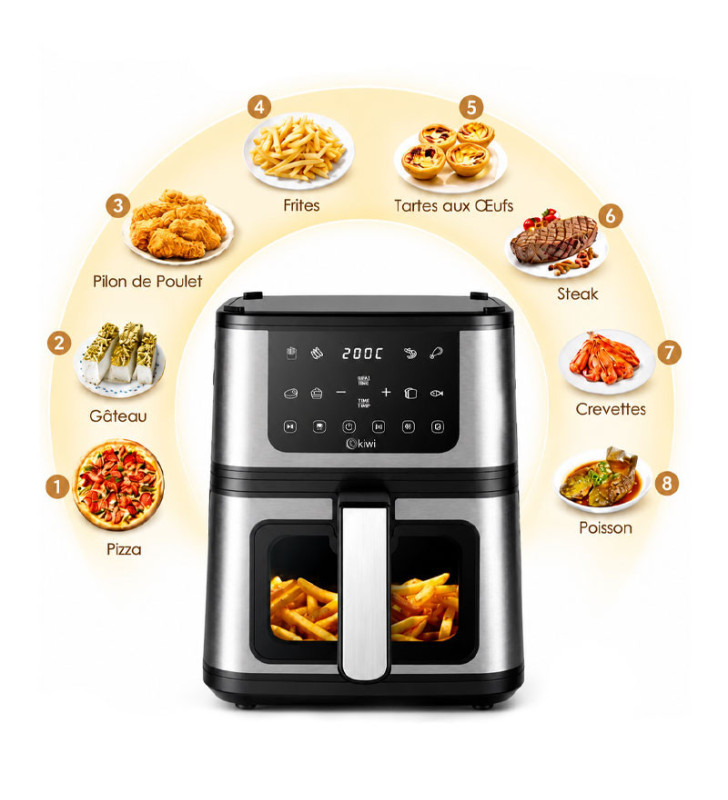 FRITEUSE SANS HUILE KIWI 2en1 / KAF-5538 / NOIR
