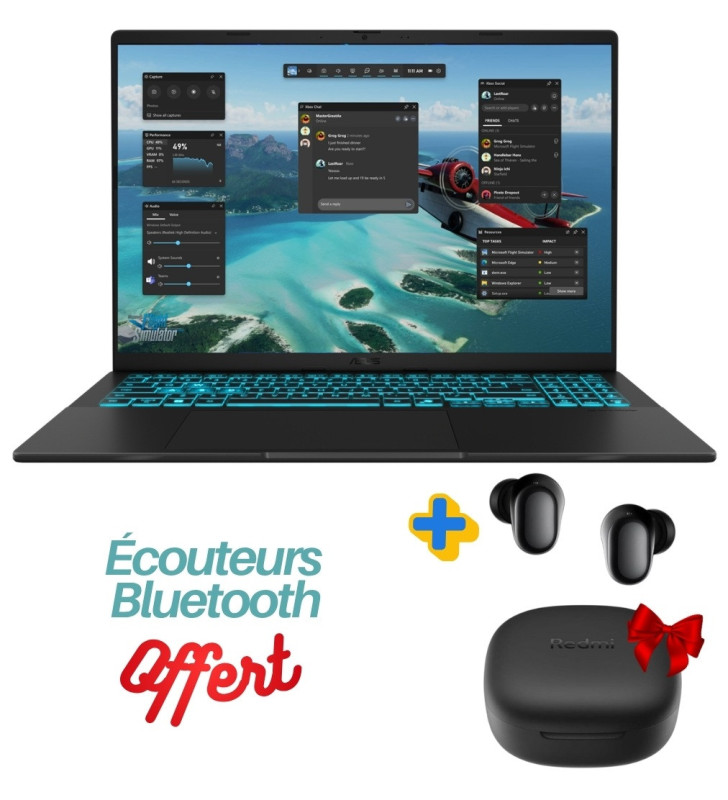 Pc Portable Gamer ASUS V16 V3607VU / Intel Core 5 210H / RTX 4050 6G / 24 Go DDR5 / 512 Go SSD / Windows 11 Pro / Noir