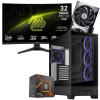 Setup Gamer Special Pc de Bureau Gaming / Ryzen 9 7950X / RTX 5070 12G / 64 Go Avec Écran Gaming CURVED MSI MAG 32" WQHD VA / 180 Hz