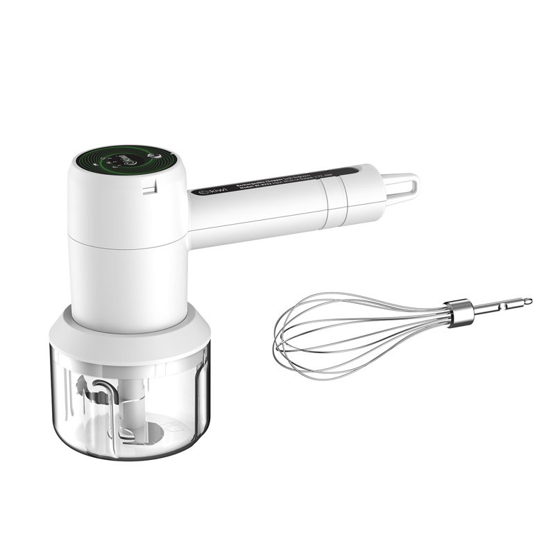 MIXEUR ET HACHOIR RECHARGEABLE 2 EN 1 / Blanc / KC-8232