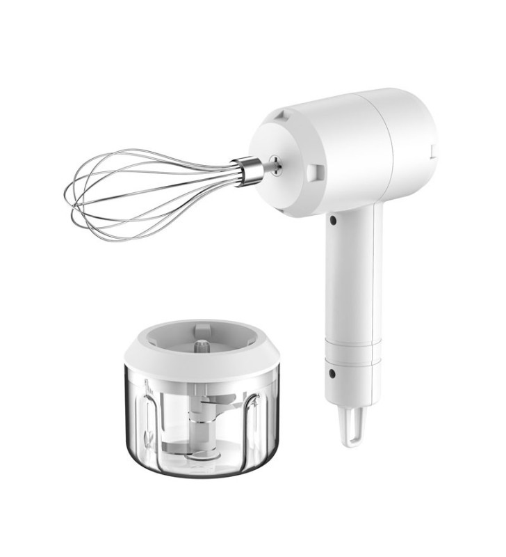 MIXEUR ET HACHOIR RECHARGEABLE 2 EN 1 / Blanc / KC-8232