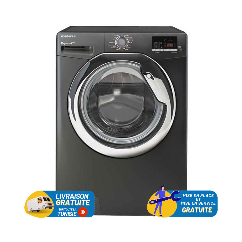 Lave Linge ROSIERES 11KG INVERTER / NOIR