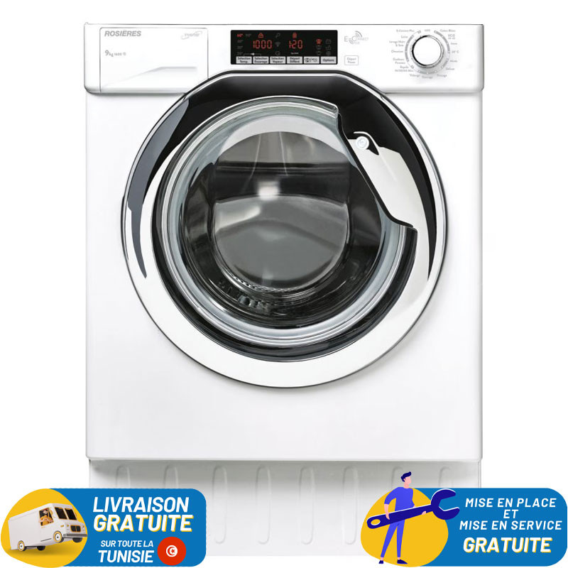 Lave Linge Encastrable ROSIERES 9KG INVERTER / BLANC
