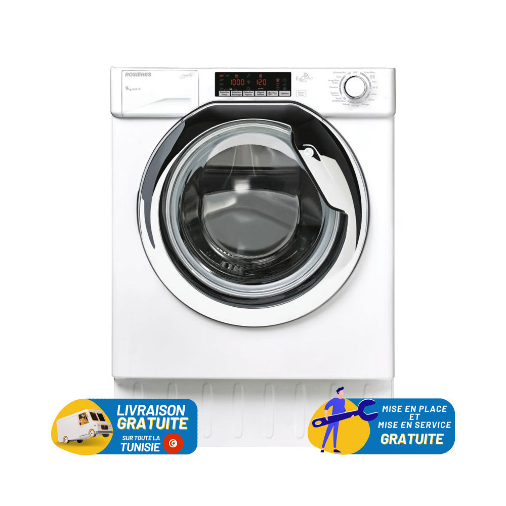 Lave Linge Encastrable ROSIERES 9KG INVERTER / BLANC
