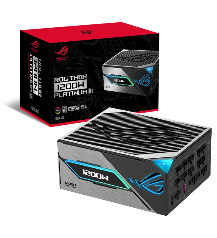 Boîte d'alimentation ASUS ROG Thor 1200W III | 80 PLUS Platinum | Black