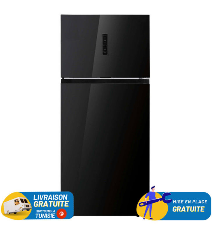 REFRIGERATEUR TELEFUNKEN Double Portes INVERTER No Frost 551 LITRES / FRIG-FC2-71N / NOIR MIROIR