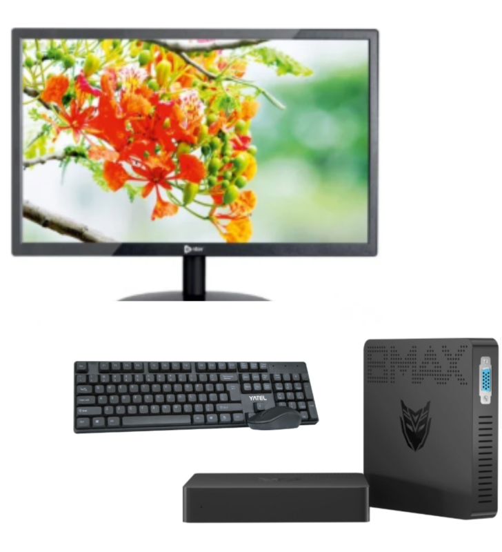 Mini Pc de bureau BMAX B1 PRO / N4000 / 8GB 128SSD / Windows 11 / Noir Avec Écran Enter 22" HD / VGA / HDMI / 60 Hz