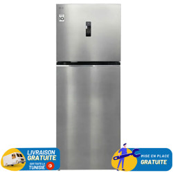 REFRIGERATEUR LG Double Portes INVERTER No Frost 461 Litres / Platinium Silver avec afficheur