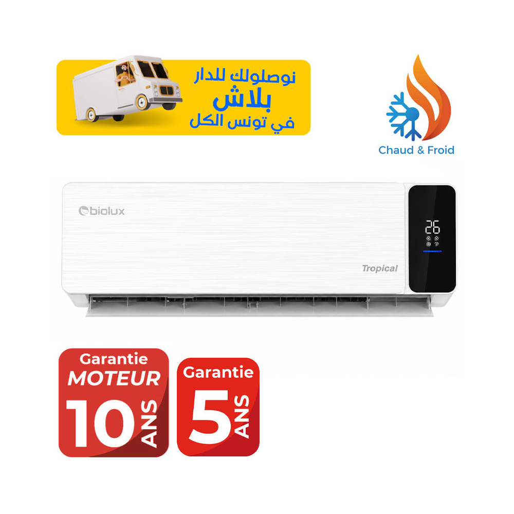 Climatiseur BIOLUX 9000BTU INVERTER TROPICALISÉ T3 / Chaud Froid