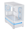 Boîtier Gamer ASUS PRIME AP202 TG / Micro-ATX / ARGB / Blanc