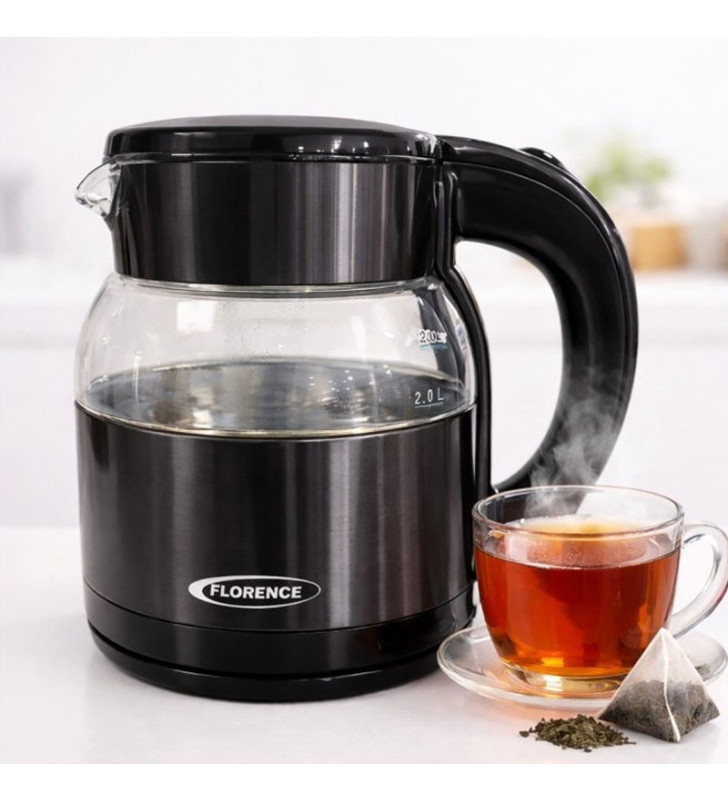 Bouilloire Électrique FLORENCE 2 Litres / 1500W / HK-464-BK / NOIR