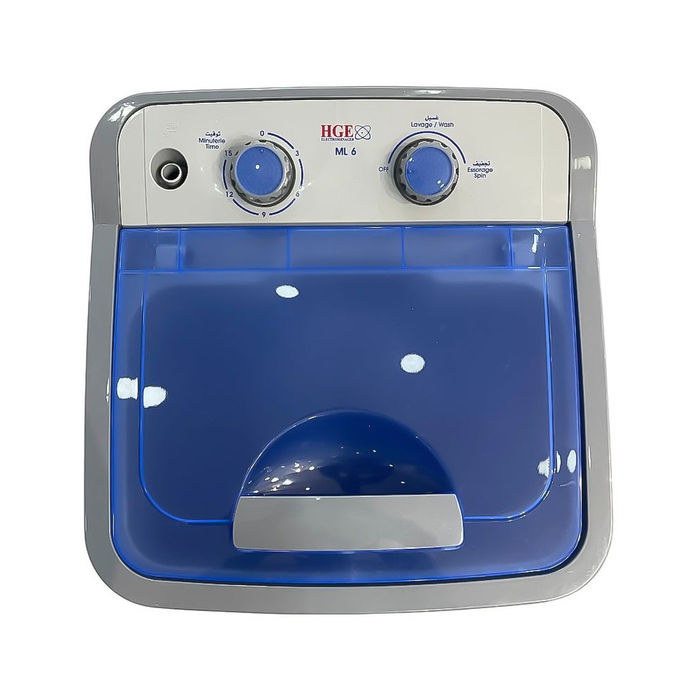 Lave-linge Semi-Automatique HGE 6 KG AVEC ESSORAGE / BLANC