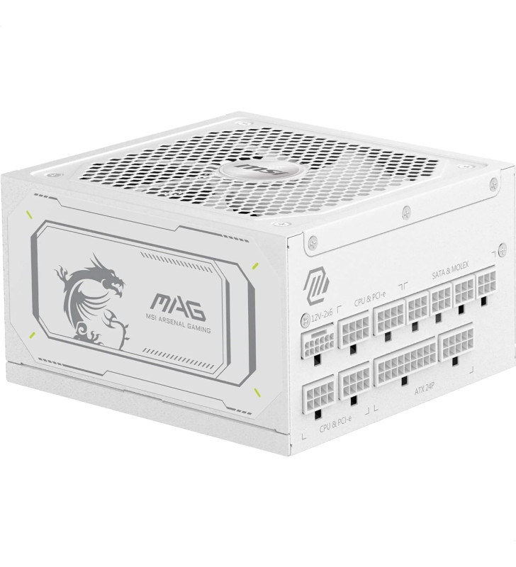 Boîte d'alimentation MSI MAG A1000GL PCIE5 / 1000 Watts / Modulaire / 80 PLUS Gold / White