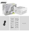 Boîte d'alimentation MSI MAG A1000GL PCIE5 / 1000 Watts / Modulaire / 80 PLUS Gold / White