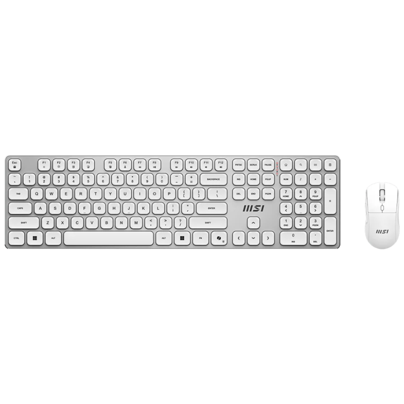 Ensemble clavier et souris sans fil MSI FORGE K210 / Azerty / Rechargeable / Blanc