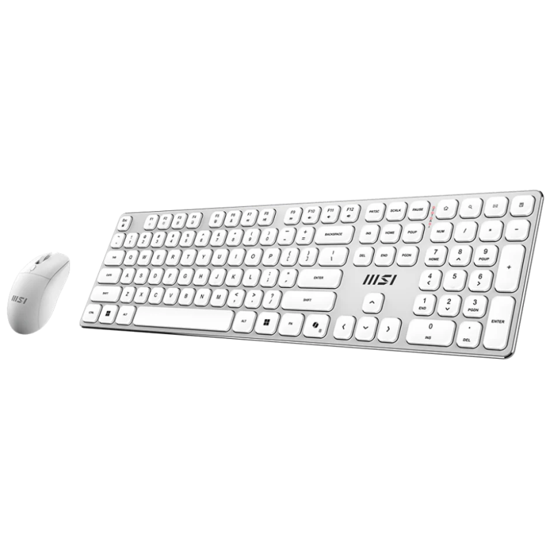 Ensemble clavier et souris sans fil MSI FORGE K210 / Azerty / Rechargeable / Blanc
