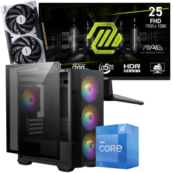 Setup Gamer Special Pc de Bureau Gaming / i5-12400F / RTX 5060 8G / 16 Go Avec Écran Gaming MSI MAG 24.5" Full HD IPS / 200 Hz