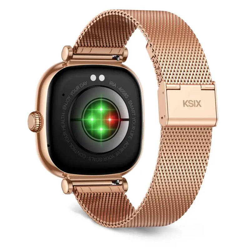 Montre Connectée KSIX Iria AMOLED 1,7" / Bracelets en métal et silicone / Gold