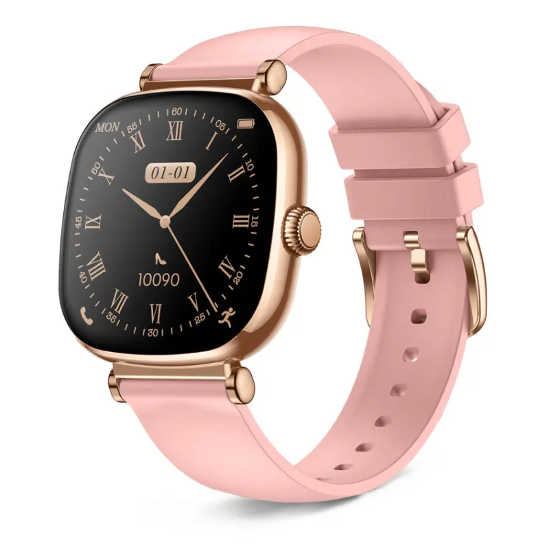 Montre Connectée KSIX Iria AMOLED 1,7" / Bracelets en métal et silicone / Gold