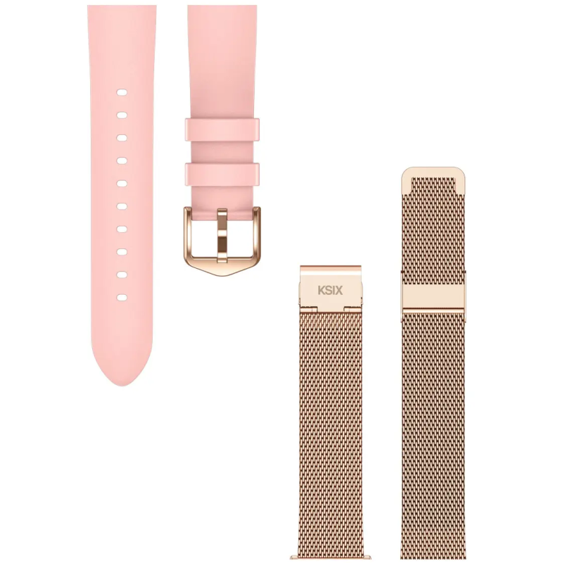 Montre Connectée KSIX Iria AMOLED 1,7" / Bracelets en métal et silicone / Gold