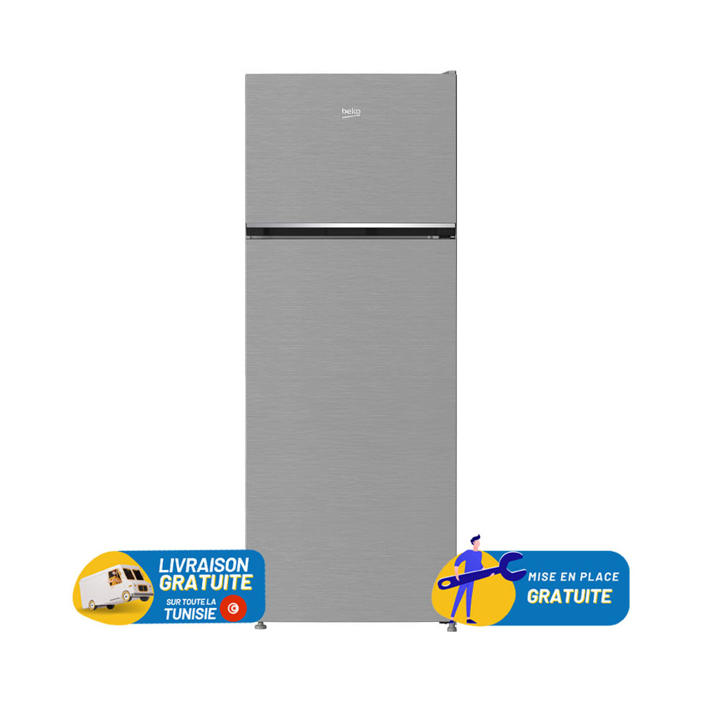 Réfrigérateur Beko Less Frost Double Portes 465 Litres SILVER