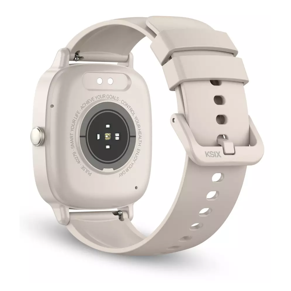 Montre connectée KSIX Pulse / écran 1,83" / 4 jours Batterie Life / mode sport et santé / appels / IP68 / Beige
