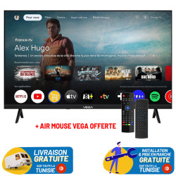 TV VEGA 55" QLED UHD 4K SMART GOOGLE TV / avec Récepteur intégré