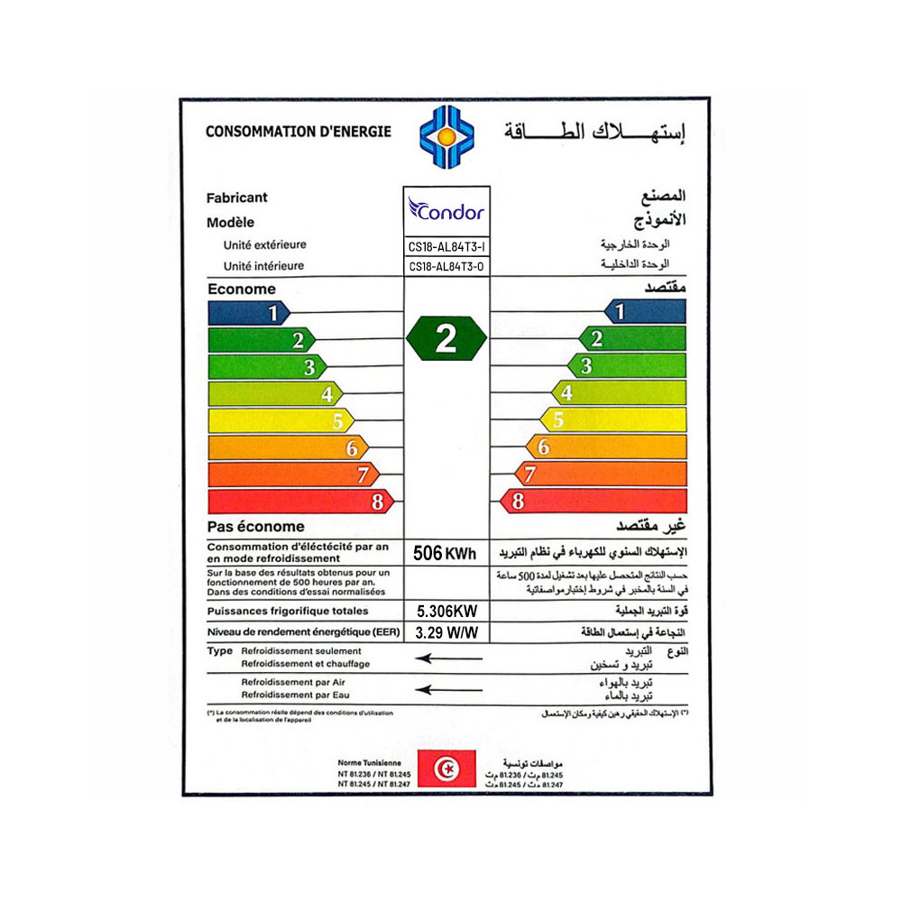 Climatiseur CONDOR 18000 Btu Alpha Inverter Super Tropical