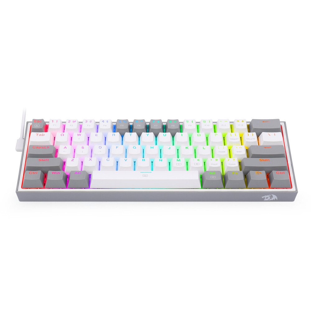 Clavier Mécanique Gamer Redragon FIZZ K617 RGB WHITE/GREY / Red Switch
