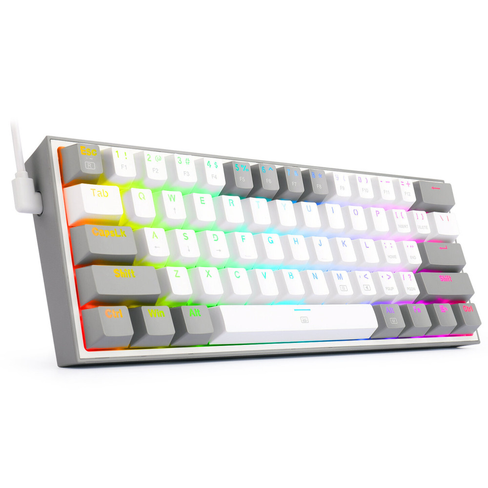 Clavier Mécanique Gamer Redragon FIZZ K617 RGB WHITE/GREY / Red Switch