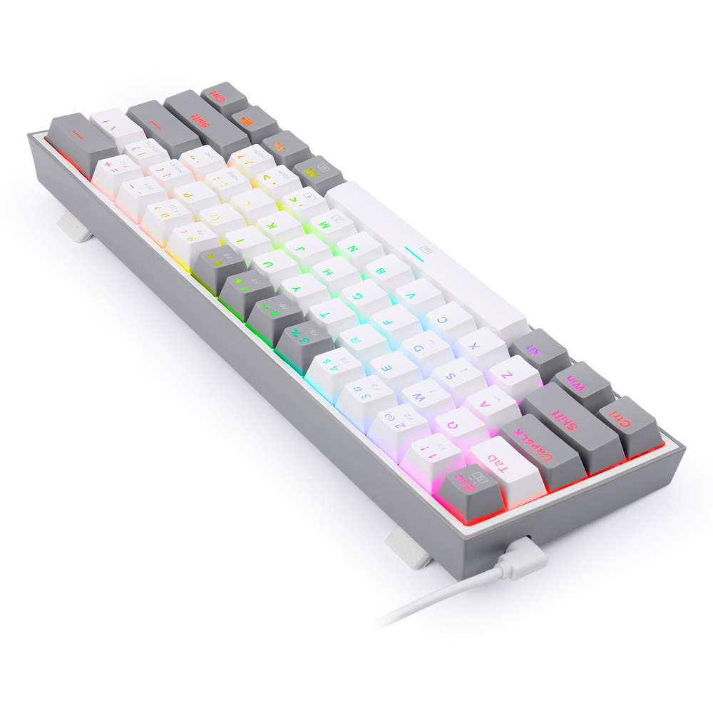 Clavier Mécanique Gamer Redragon FIZZ K617 RGB WHITE/GREY / Red Switch