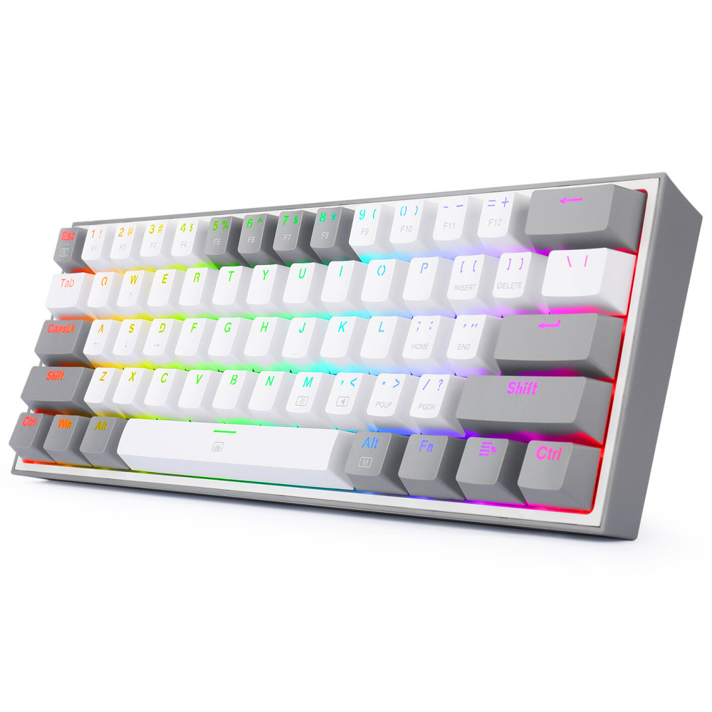 Clavier Mécanique Gamer Redragon FIZZ K617 RGB WHITE/GREY / Red Switch