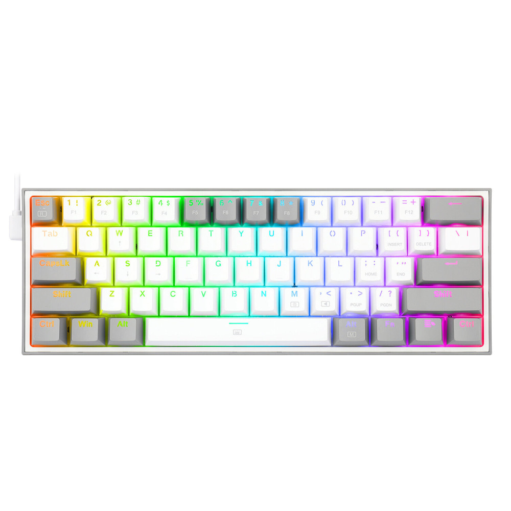 Clavier Mécanique Gamer Redragon FIZZ K617 RGB WHITE/GREY / Red Switch