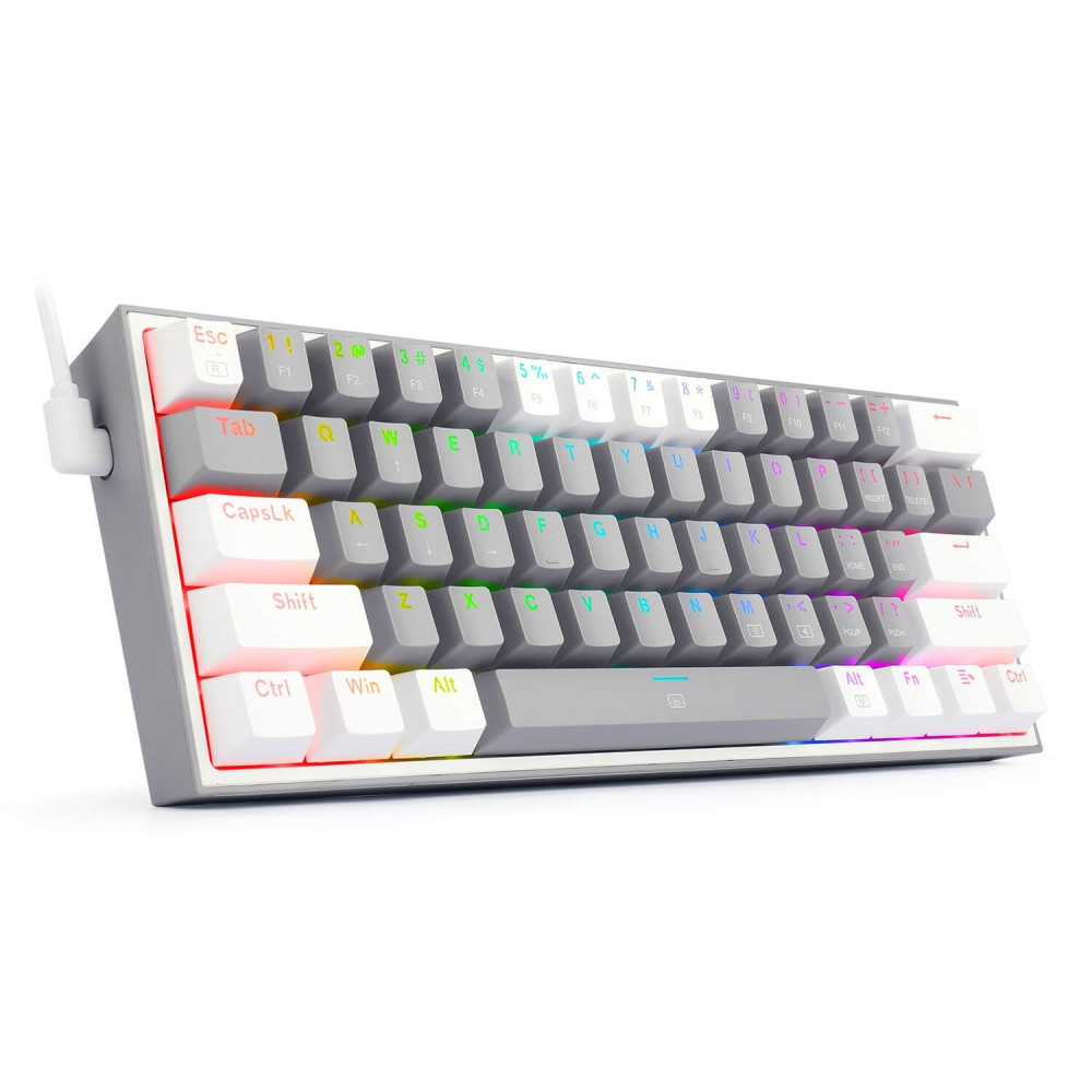 Clavier Mécanique Gamer Redragon FIZZ K617 RGB GREY/WHITE / Red Switch
