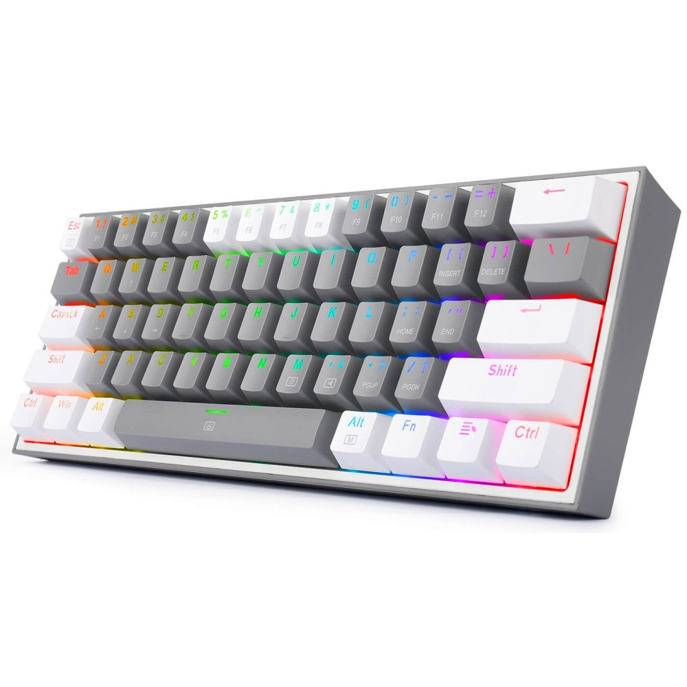 Clavier Mécanique Gamer Redragon FIZZ K617 RGB GREY/WHITE / Red Switch
