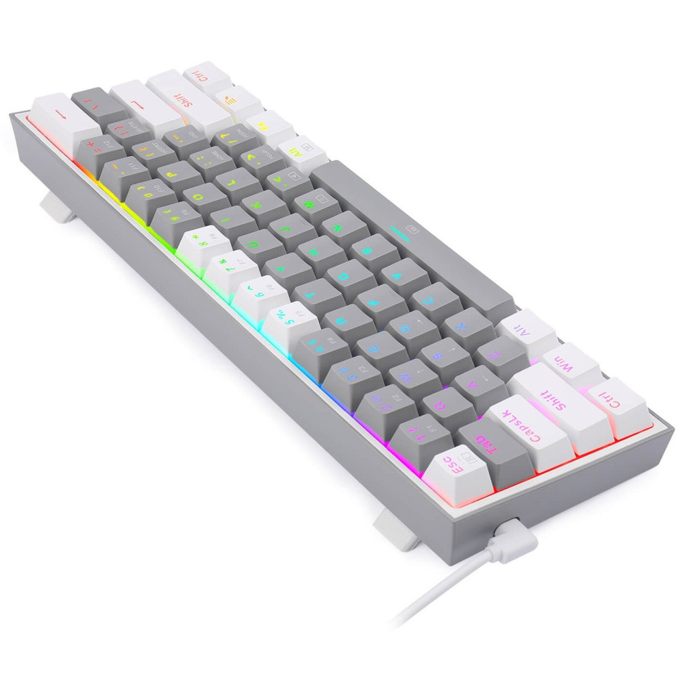 Clavier Mécanique Gamer Redragon FIZZ K617 RGB GREY/WHITE / Red Switch